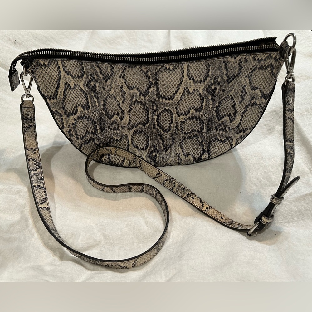 J.Jill Half Moon Snake Skin Cross Body Purse